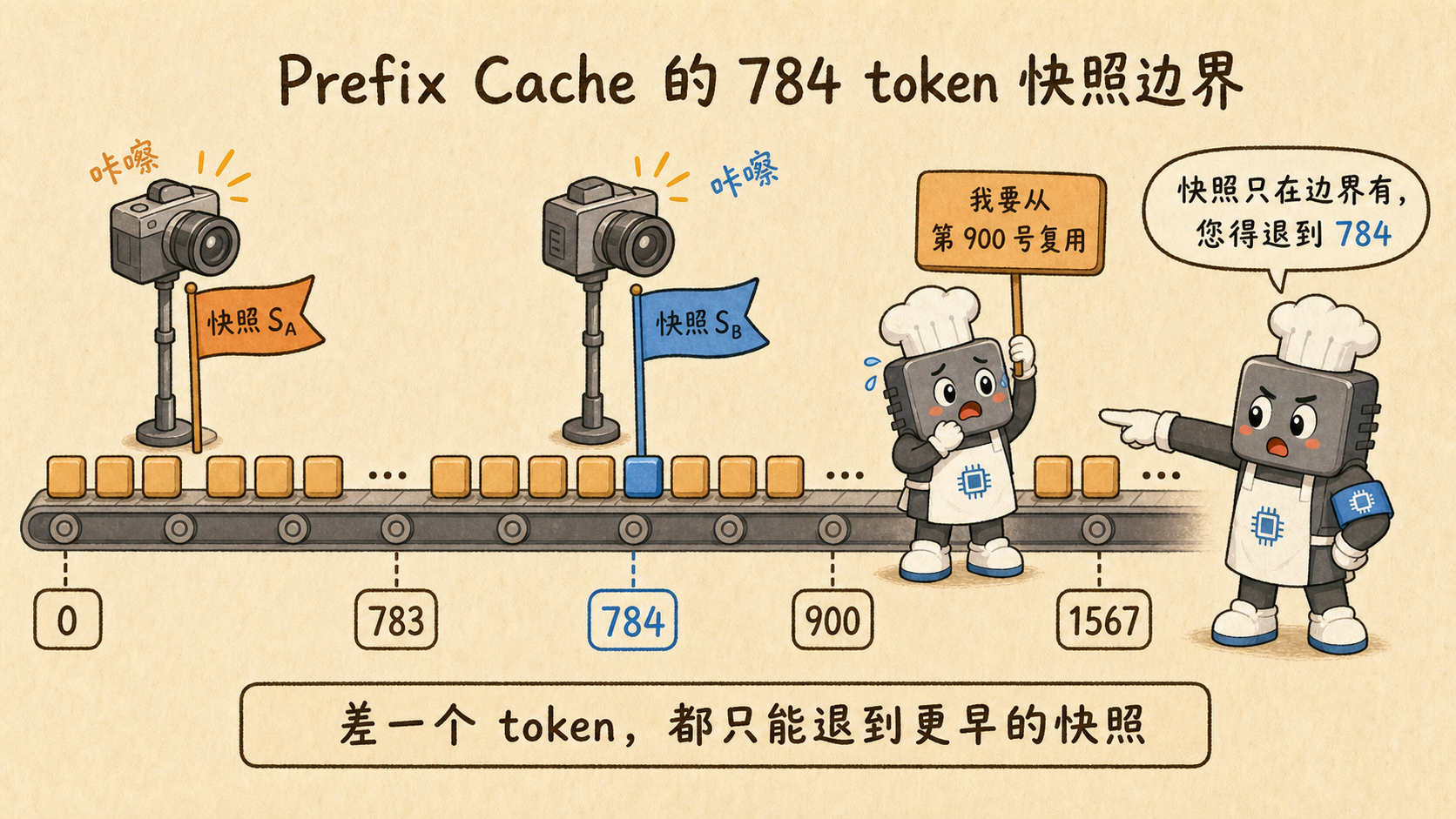 vLLM align 模式以 784 Token 为边界恢复 Prefix Cache